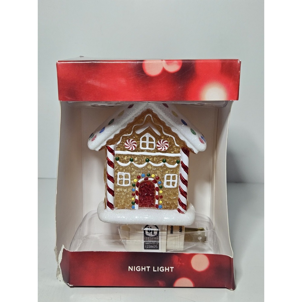 Christmas Gingerbread House Plug In Night Light Holiday Decor St Nicholas Square